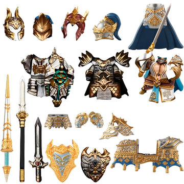 iREOGAME Medieval Weapon Armor Swords Castle Knight Shield Spear, 23Pcs Medieval Knight Shield Building Blocks Set,MOC Bricks Parts Sets for Boys