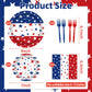 100 Pcs Patriotic Party Supplies Set, Serves 25 - Disposable Red White Blue Star Paper Plates, Napkins, and Forks, American Flag Themed Tableware
