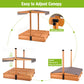 GUTINNEEN Upgraded 47" Outdoor Wooden Sandbox for Kids Ages 4-8 Brwon