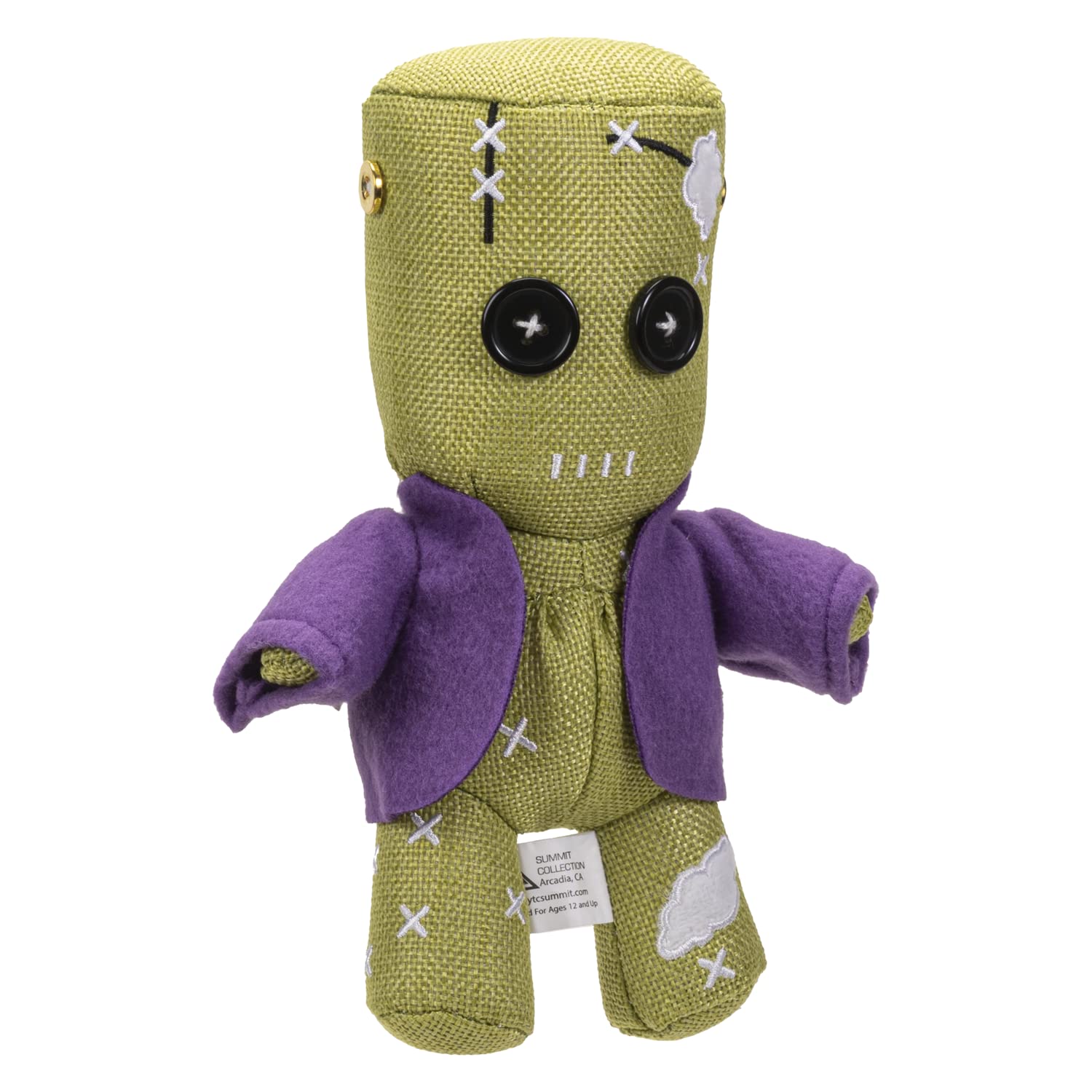 SUMMIT COLLECTION Pinhead Monsters Frankenstein Voodoo Doll Button Eyes Plush Collectible 7.5 Inch Tall Soft Figurine