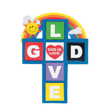 Fun Express God is Love Cross Magnet Craft Kit - Crafts for Kids and Fun Home Activities - VBS 2026 Vacation Bible School Supplies/Decor