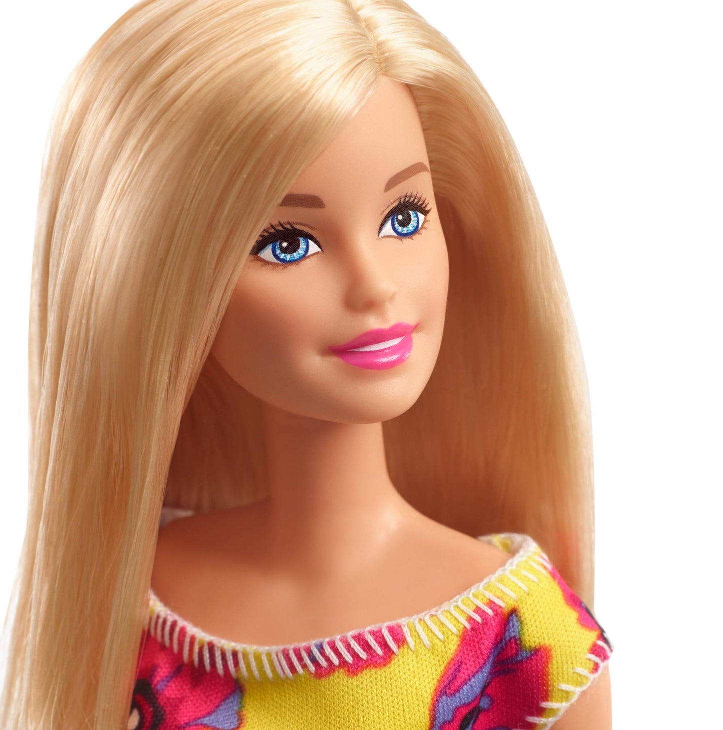 Barbie Doll, Blonde, Wearing Yellow and Pink Floral Dress