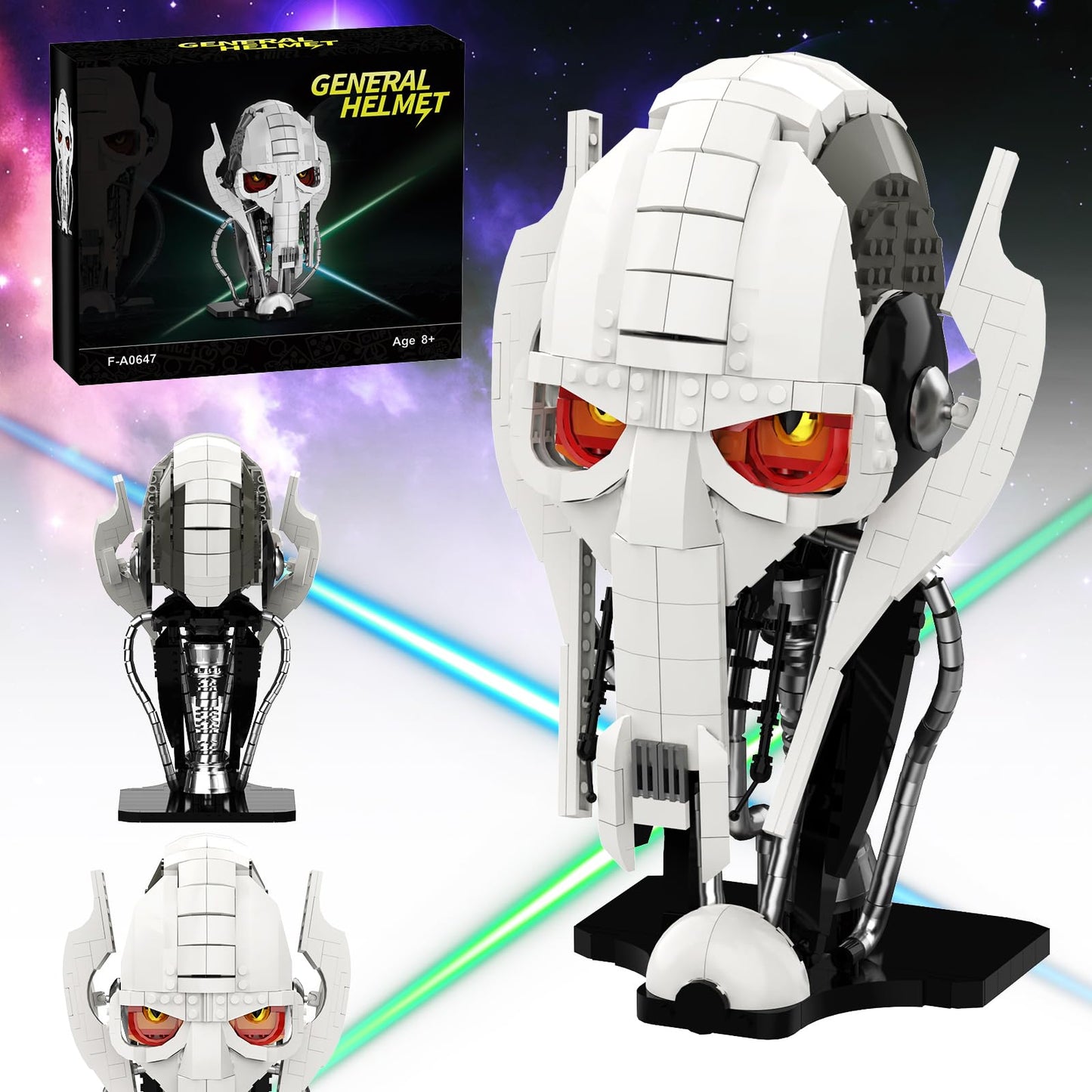aphpaio General Helmet Building Sets, Collection Space Wars Figures Model with Buildable Display Stand, Perfect for Christmas Toy Gift for Kids Adult