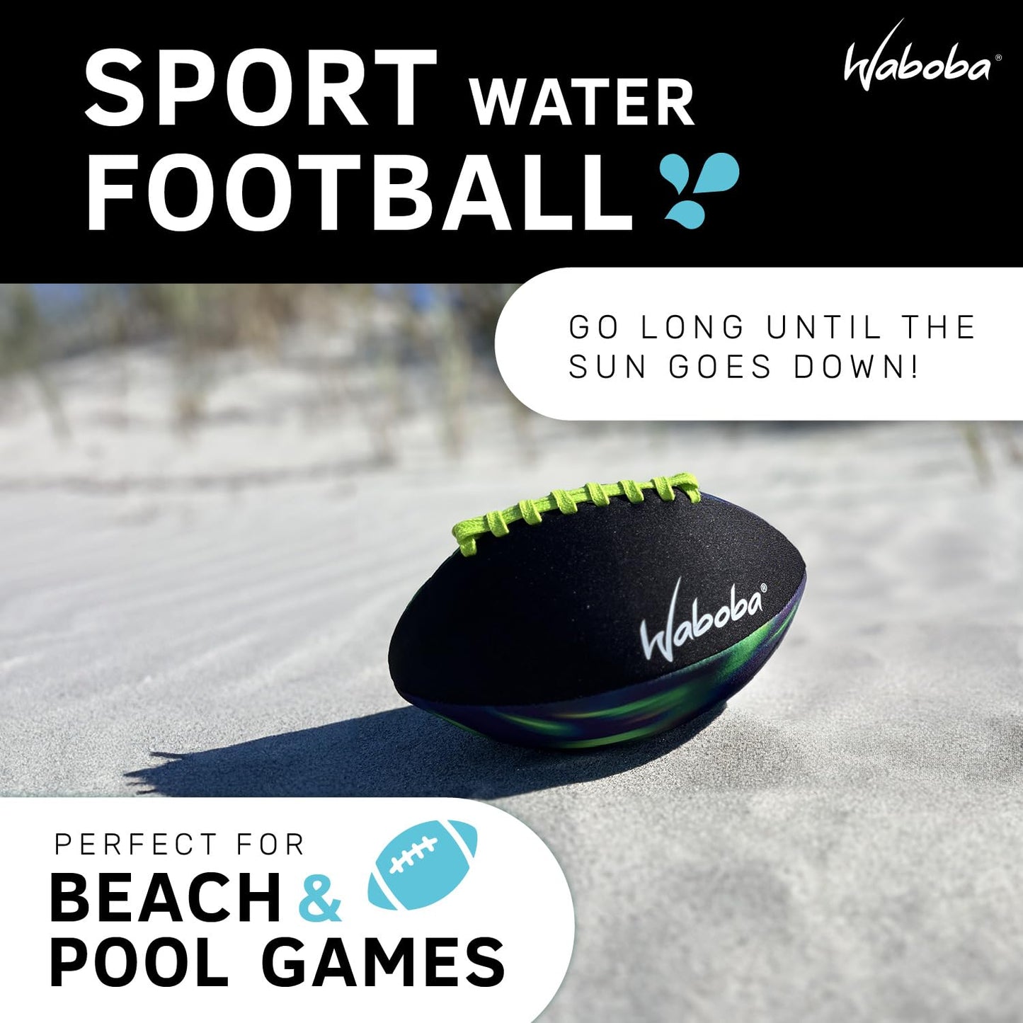 Waboba Sport Water Football, Green, Beach Essential Toy