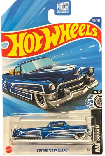 Hot Wheels Custom '53 Cadillac Die-Cast Car, Blue, Rod Squad Series 9/10, 139/250