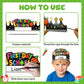 LIJUGITF 24pcs First Day of School Paper Crowns Adjustable Name Writing Hat