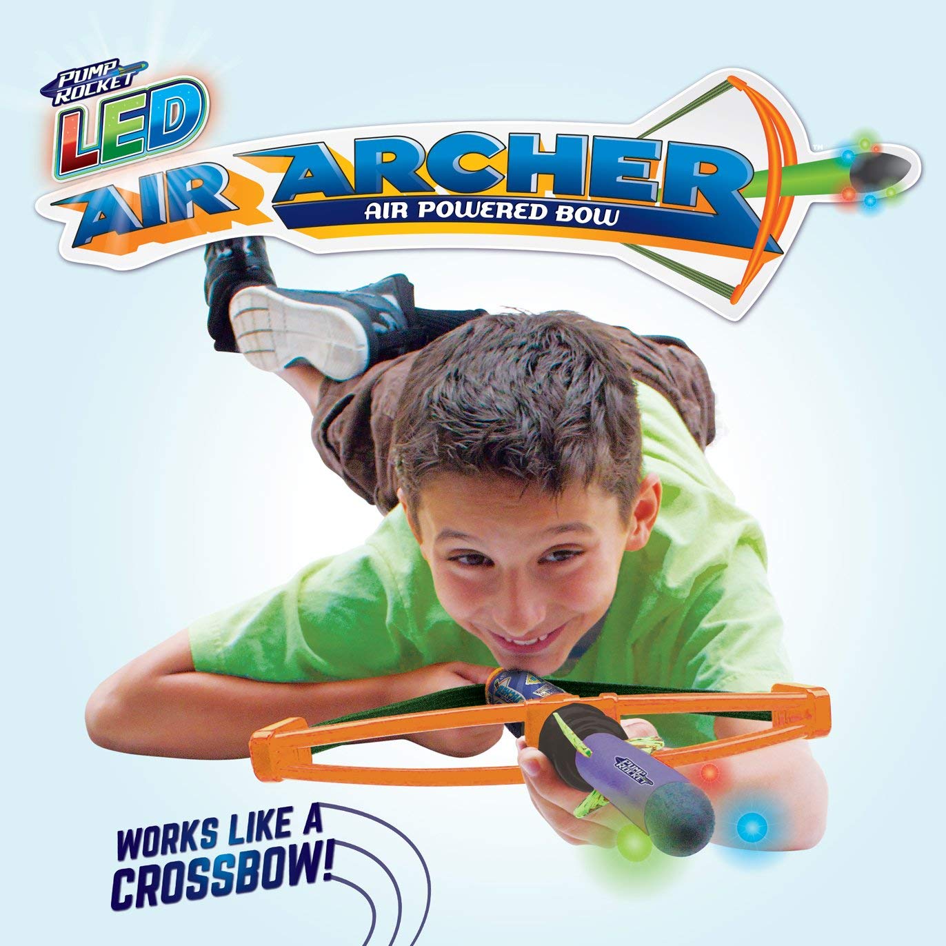 Geospace Pump Rocket Air Archer Air-Powered Bow and Rocket Set with EZ-Pull Bungee Power (1 Launcher, 3 Rockets and 4 Darts)