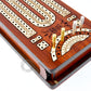 House of Cribbage - Continuous Cribbage Board/Box Inlaid in Bloodwood/Maple - 2 Track - Sliding Lid with Score Marking Fields for Skunks, Corners