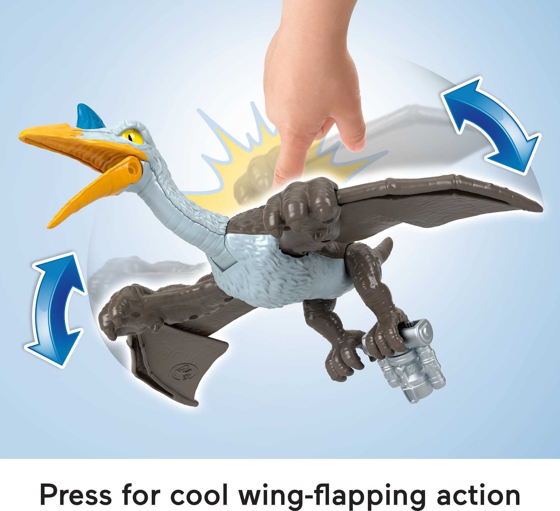 Fisher-Price Imaginext Jurassic World Dinosaur Toy Soaring Quetzal Figure Set for Pretend Play Preschool Kids Ages 3+ Years