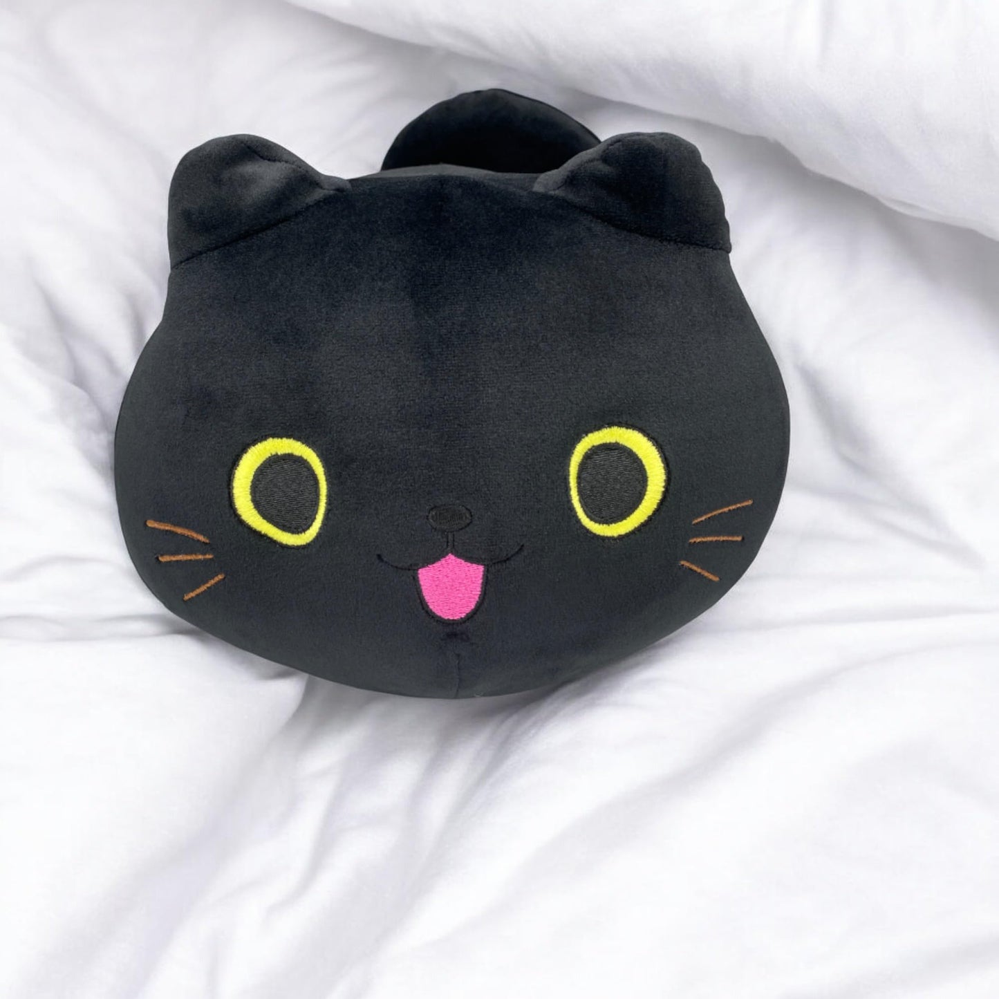 Pineapple Kawaii Black Cat Plush Pillow Plushies Squishmellow Plushie Soft Squishy Stuffed Animal Toy Cute Kitten Cushion for Kids Room Decor 10 inch
