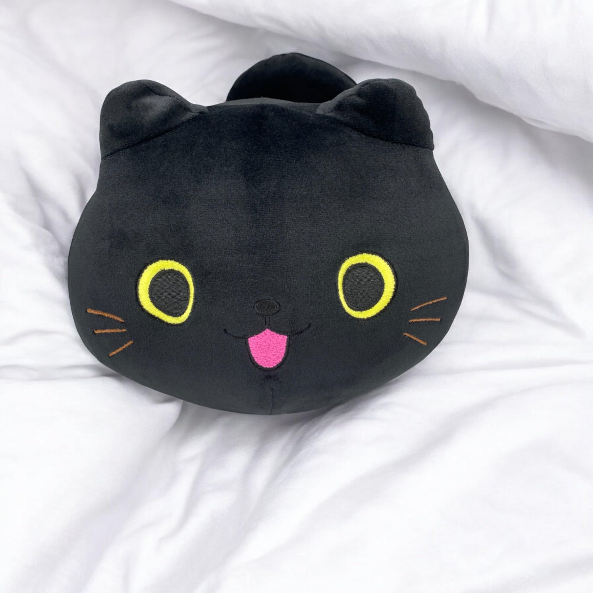 Pineapple Kawaii Black Cat Plush Pillow Plushies Squishmellow Plushie Soft Squishy Stuffed Animal Toy Cute Kitten Cushion for Kids Room Decor 10 inch