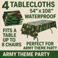 Oojami Pack of 4 Camouflage Plastic Tablecover - 54? x 108? Rectangular Camo Tablecloth - Ideal for Outdoor BBQ, Hunting Theme, Military Party