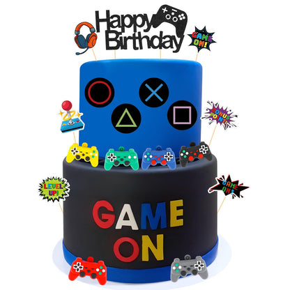 17 Pcs Video Game Cake Topper Decoration for Birthday Party Supplies