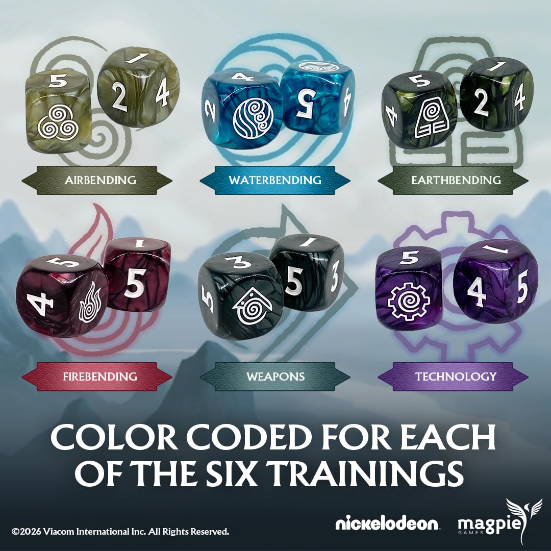 Magpie Games Avatar Legends The Roleplaying Game: Dice Pack, 12 Engraved D6