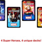 Mattel Games UNO Ultimate Marvel Card Game with 4 Collectible Foil Cards, Character-Themed Decks & Special Rules for Ages 7 Years & Older