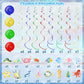 36Pcs Tropical Fish Hanging Swirl Under The Sea Party Birthday Decor Sea Animals Ocean Themed Fish Birthday Party Swirls Streamers Supplies for Boys