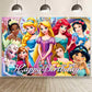 CICICO Princess Wall Decor Backdrop for Princess Themed Birthday Decorations, Green Polyester Banner for Birthday Party Supplies (5x3ft)