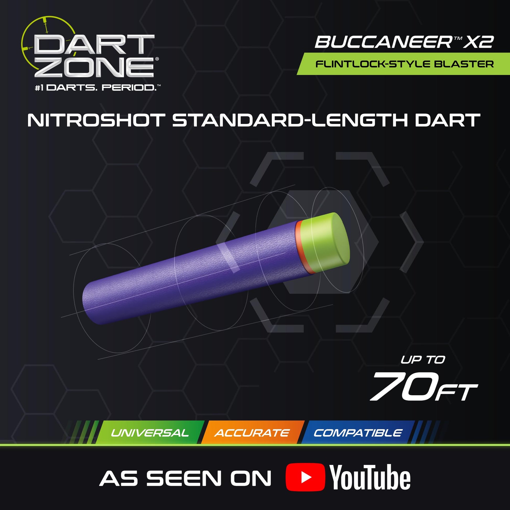 Dart Zone Nitroshot Buccaneer X2 Dart Blasters, 2-Pack, 12 Darts