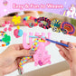 Bracelet Making Kit Gift for Girls Ages 8-12, 1200 Colorful Elastic Cloth Rubber Loom Bands Weaving Loom Bracelet Kit DIY Arts and Crafts Kit Toys
