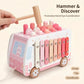 Thirrni 5-in-1 Wooden Montessori Toy for Toddlers 1-3, Pounding, Xylophone, Magnetic Fishing, Gear and Push Car Activity Toy for Learning and Fine
