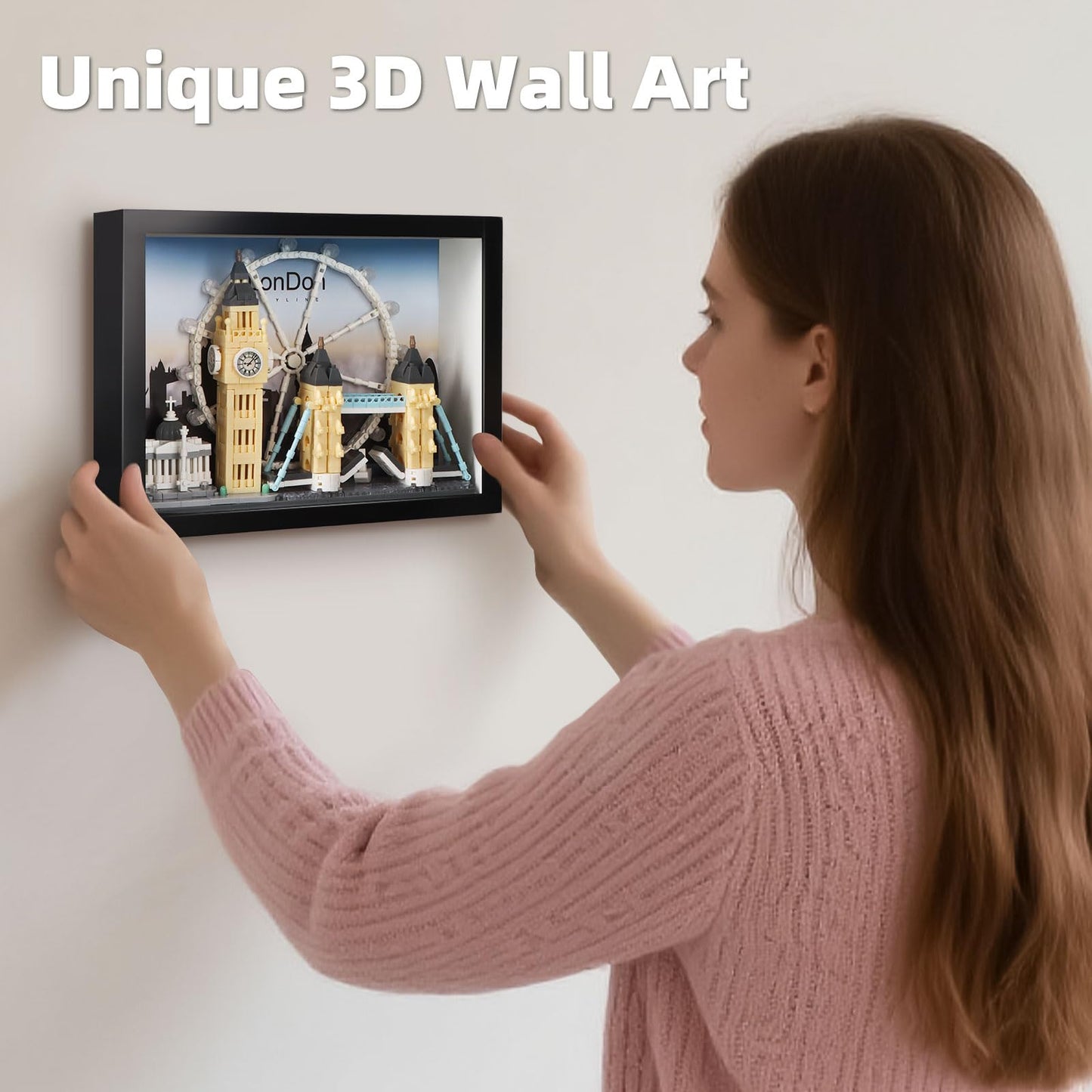 Vziimo London City Skyline Micro Building Set, World Famous Architecture Model 3D Wall Art Home Office Décor Display, Landmarks London Bridge Gift Toy