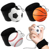 ArtCreativity 2.25 Inch Sports Wrist Balls - Set of 3 - Includes Basketball, Baseball, and Soccer Ball Wristband Toys - Durable Foam String Attached