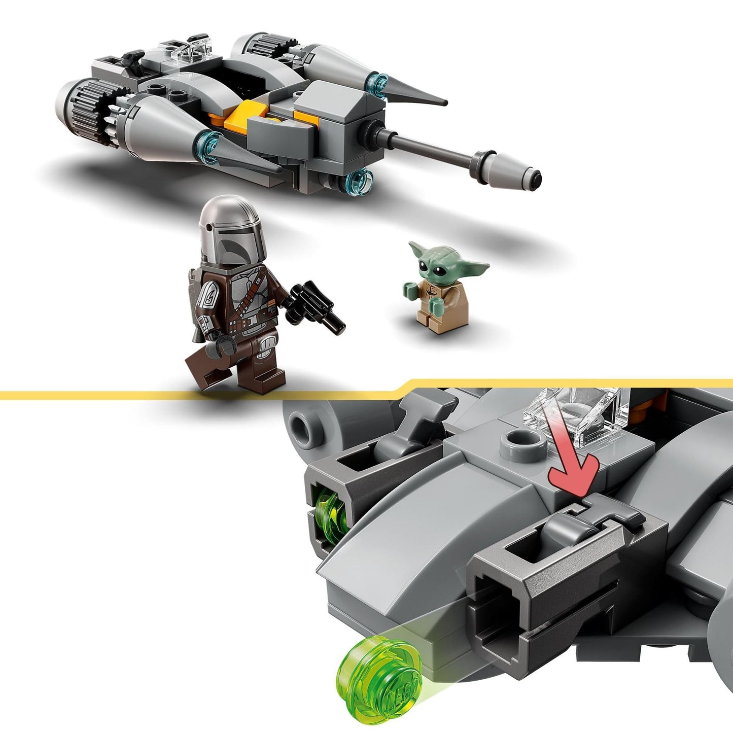LEGO Star Wars The Mandalorian’s N-1 Starfighter Microfighter, Building Toy Set for Kids Ages 6 and Up with Mando and Grogu 'Baby Yoda' Minifigures,