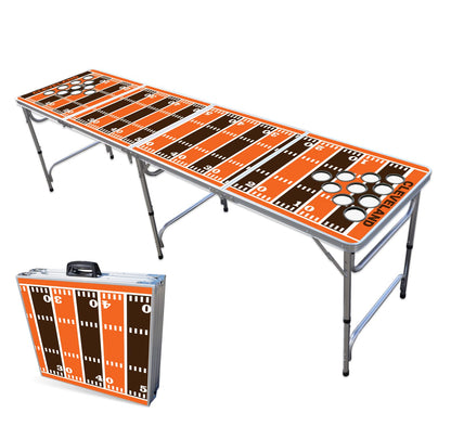 8-Foot Professional Beer Pong Table w/Cup Holes - Cleveland Football Field