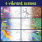 READY 2 LEARN Water Art Activity Book | Dinosaurs | 6 Scenes | Mess-Free | Reusable Water Coloring Book | Learn Fun Dino Facts | Toddler Travel