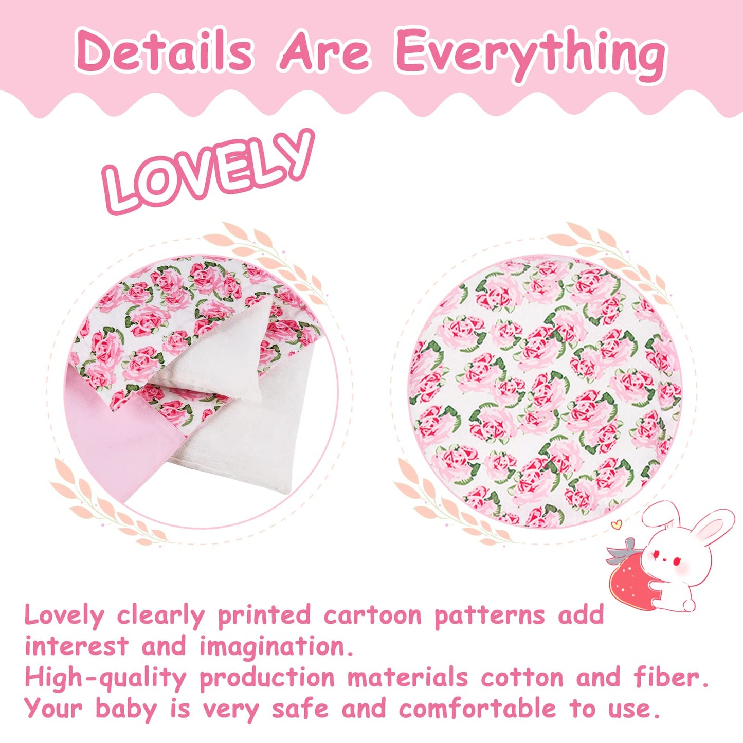 2-PC Set Doll Bedding with Comforter and Pillow, Reversible Print Doll Bedding Accessories, Fits American Girl Dolls and Other 18 Inch Dolls