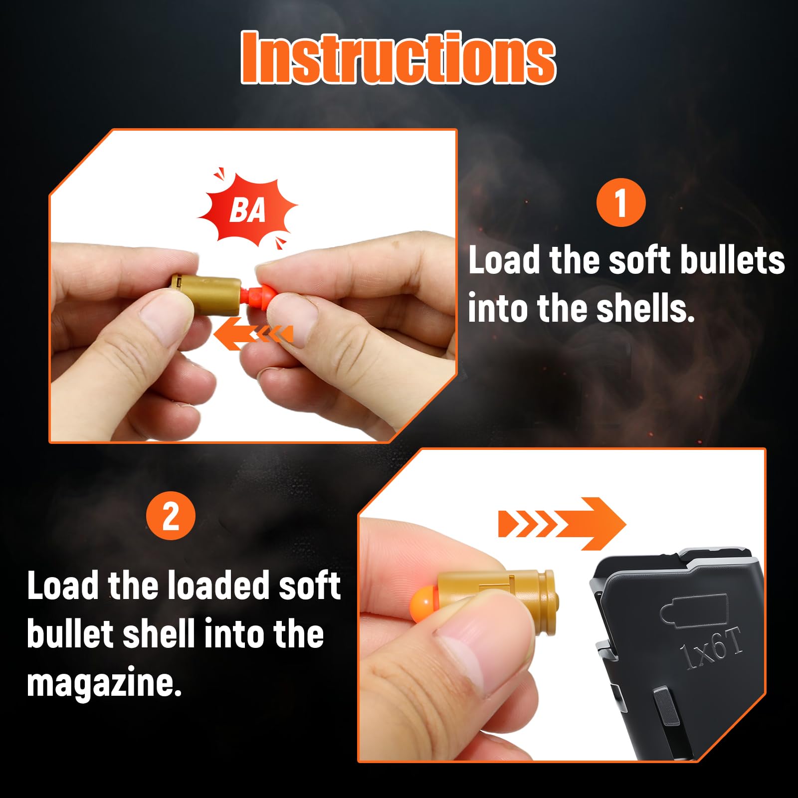 Tcxomino Automatic Shell Ejecting Toy Gun Supplementary Soft Bullets Included 100 Soft Bullets & 6 Shells