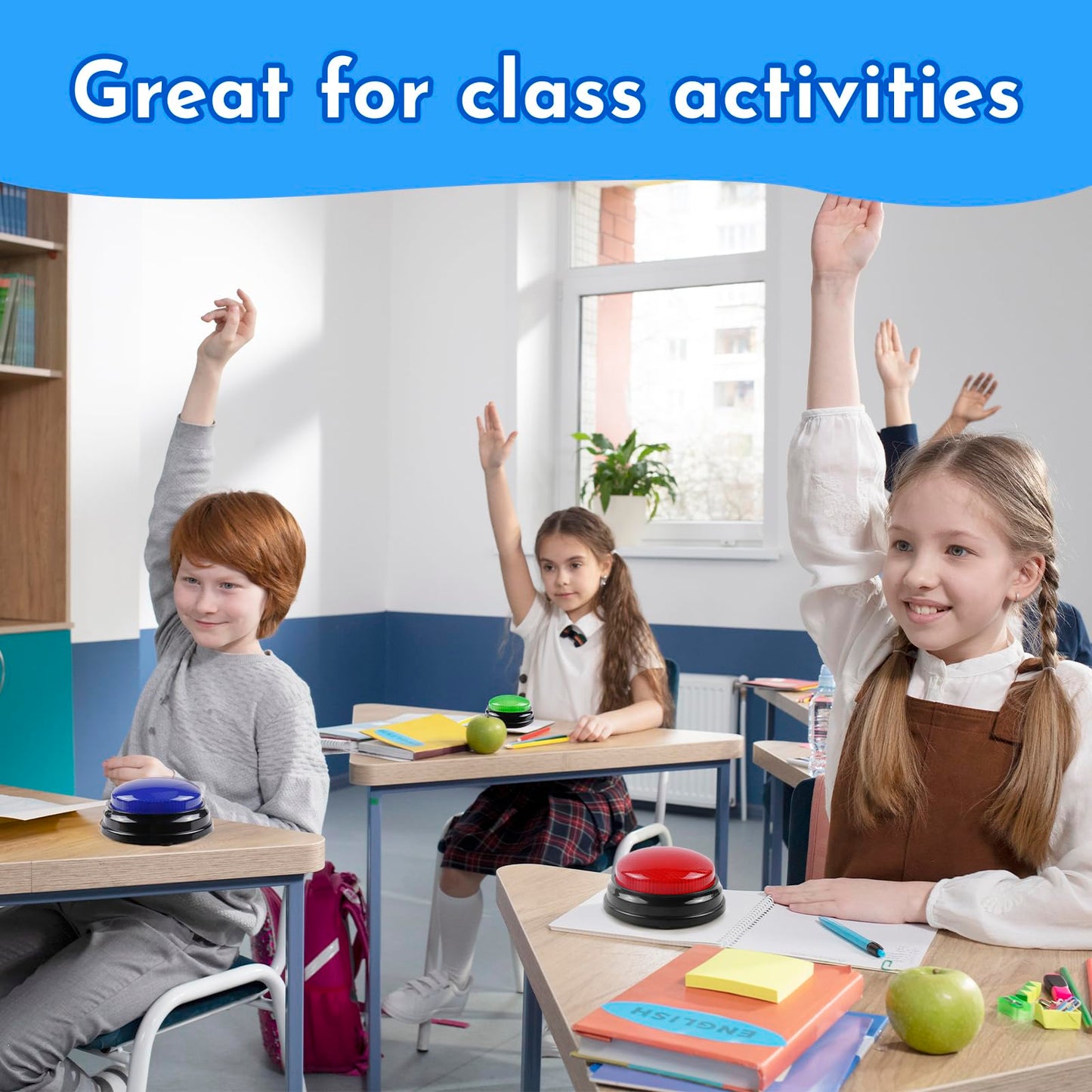 AndiluluBear Buzzers for Trivia Games, Family Feud Buzzers for Adults, Game Buzzers with Lights and Sound, Answer Buzzers for Classroom, Perfect