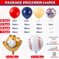Baseball Balloon Arch Garland Kit,166Pcs Navy Blue Red Nude and Confetti Balloon with Baseball Foil Balloons for Summer Birthdays Party,Sports Theme