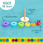 World of Eric Carle, The Very Hungry Caterpillar Wooden Stacker with Colorful Rainbow Rings, 7 Inch Stacking Solid Wood Educational Developmental Toy