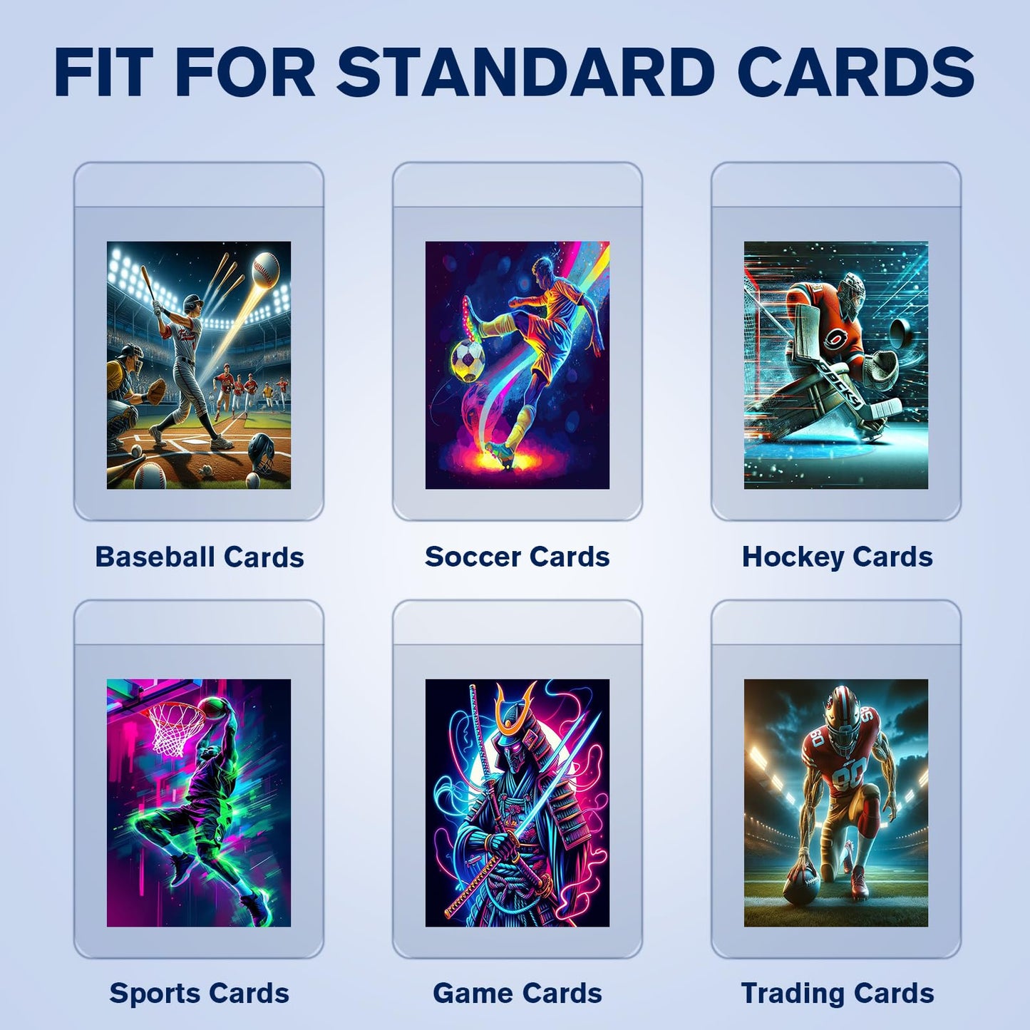 300ct Semi Rigid Card Holders - Card Savers & Premium Protection for Graded Cards, Trading Cards & Baseball Collectibles with Card Sleeves, 1/2" Lip
