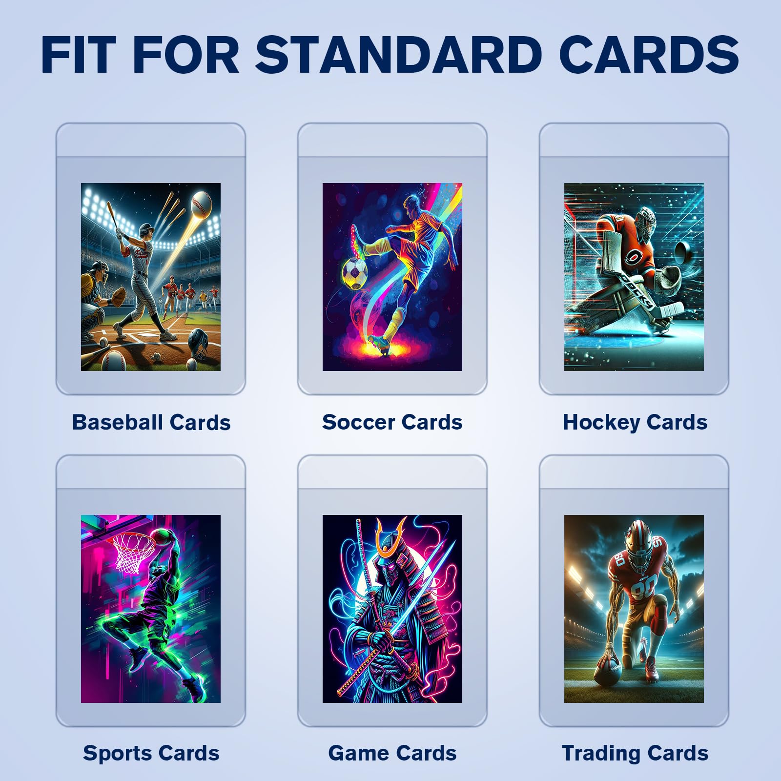 300ct Semi Rigid Card Holders - Card Savers & Premium Protection for Graded Cards, Trading Cards & Baseball Collectibles with Card Sleeves, 1/2" Lip