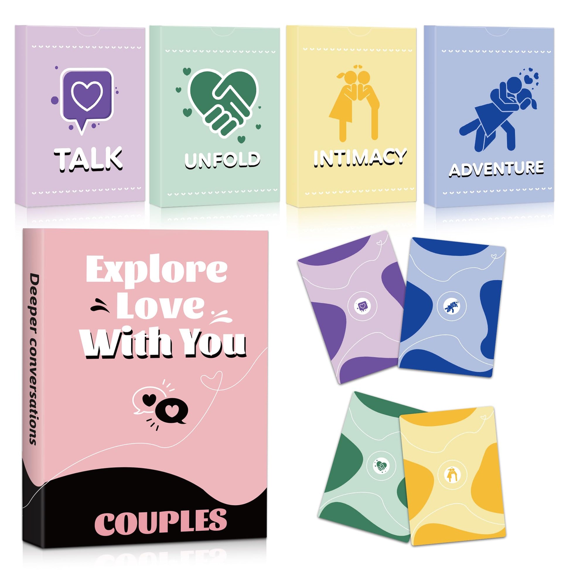 Etyishe Couples Games for Adults, Couples Games for Date Nights, Deep Relationship Conversation and Adventure Cards Game, Romantic Gifts