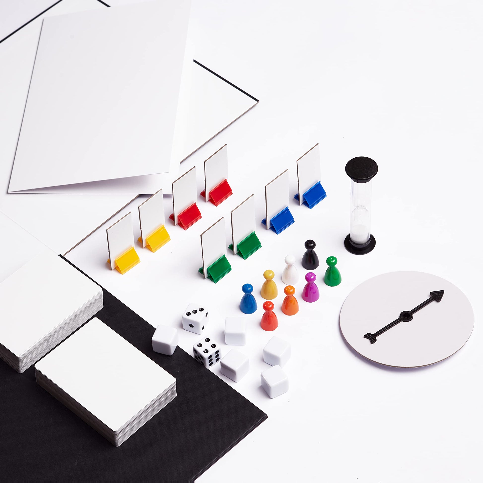 Create Your Own Board Game Set - DIY Kit with Blank Game Board, Game Pieces, Blank Cards, Dice, Spinner, Rulebook, Sand Timer - Build Your Own Game