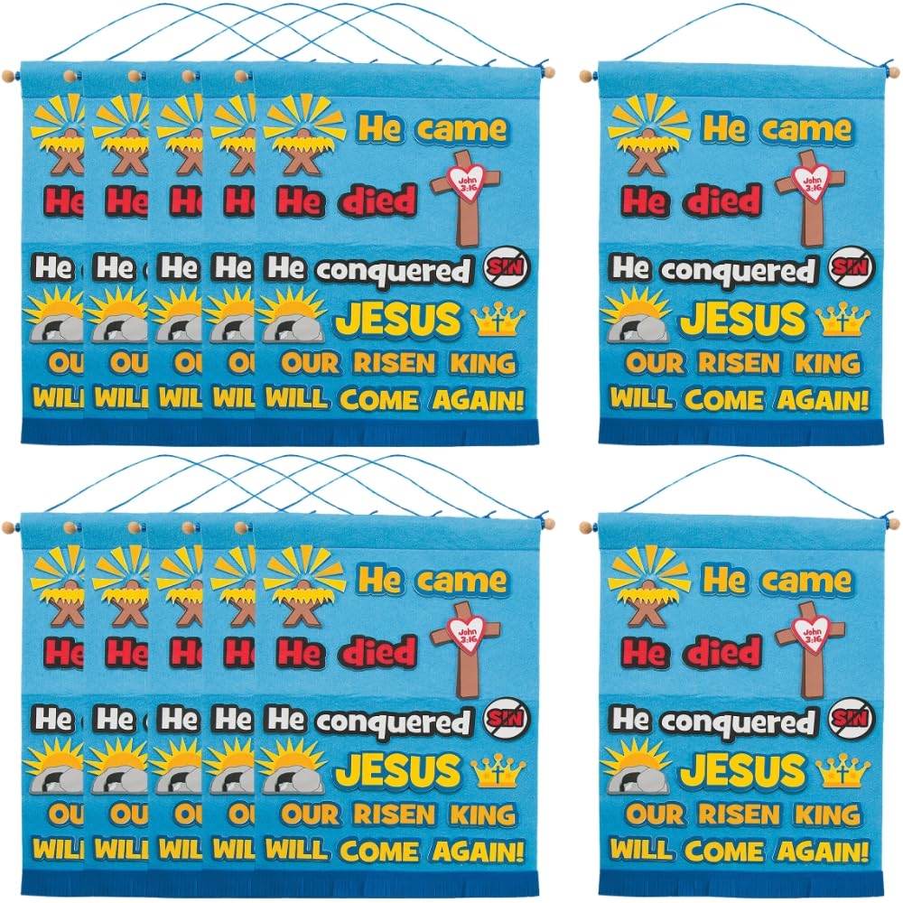 Fun Express Life of Christ Felt Sign Kit - Creative DIY Craft Kids Religious Educational Activity for Sunday School Home Projects & Holiday Fun