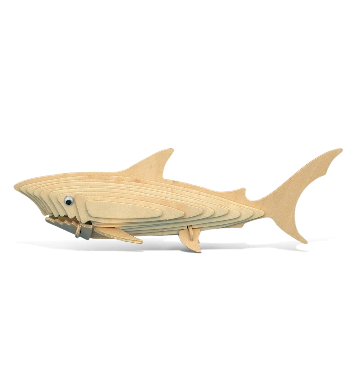 Puzzled 3D Puzzle Shark Wood Craft Construction Model Kit, Fun Unique and Educational DIY Wooden Toy Assemble Model Unfinished Crafting Hobby Puzzle