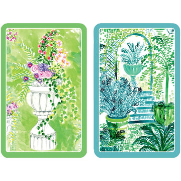 Caspari Jardin de Luxembourg Bridge Playing Cards - 2 Standard Bridge Decks, Decorative Gift Box (PC149)