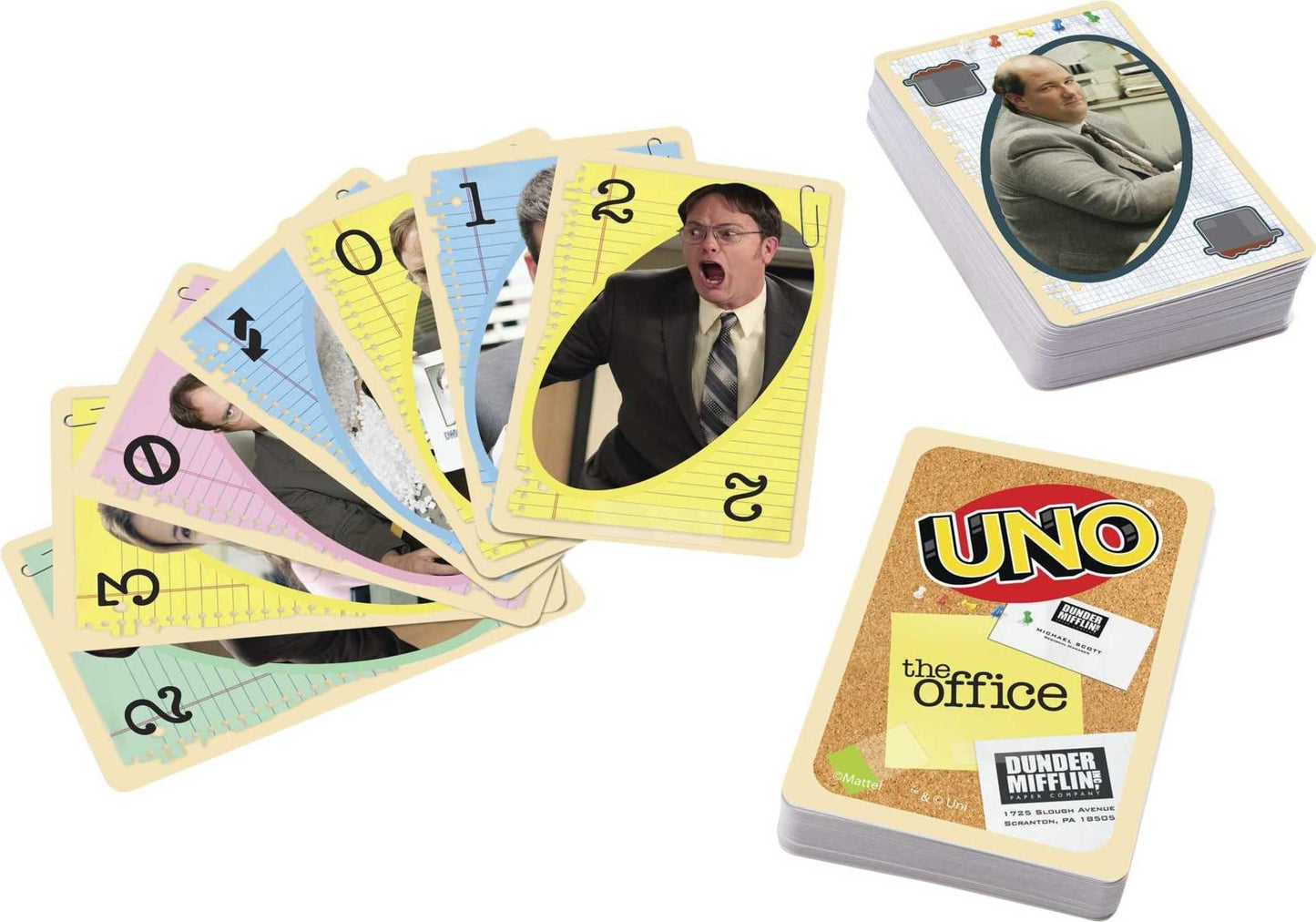 Mattel UNO The Office - Juego de Cartas con 112 Tarjetas e Instrucciones, Regalo para Nios, Adultos o Noche de Juego Familiar, Edad Recomendada: 7+