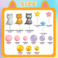 Cat Cake Toppers Clay Figurines Yellow Pink Purple Ball Cake Decorations for Cat Theme Birthday (Style 01)