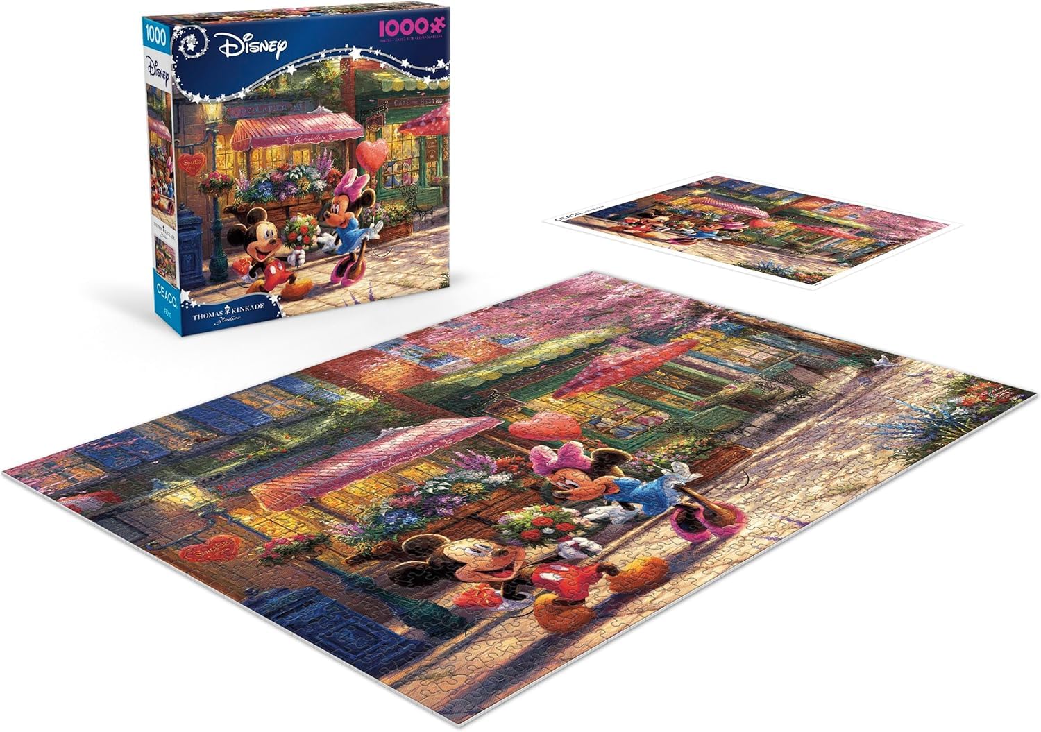 Ceaco - Thomas Kinkade - Disney - Mickey & Minnie Sweetheart Café - 1000 Piece Jigsaw Puzzle