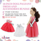 Emily Rose 18 Inch Doll Clothes 6-PC Pageant Dress & 18" Doll Accessories Bundle with Sashes & Crowns | Toy Gift Set for 5+ Little Girls Set | USA