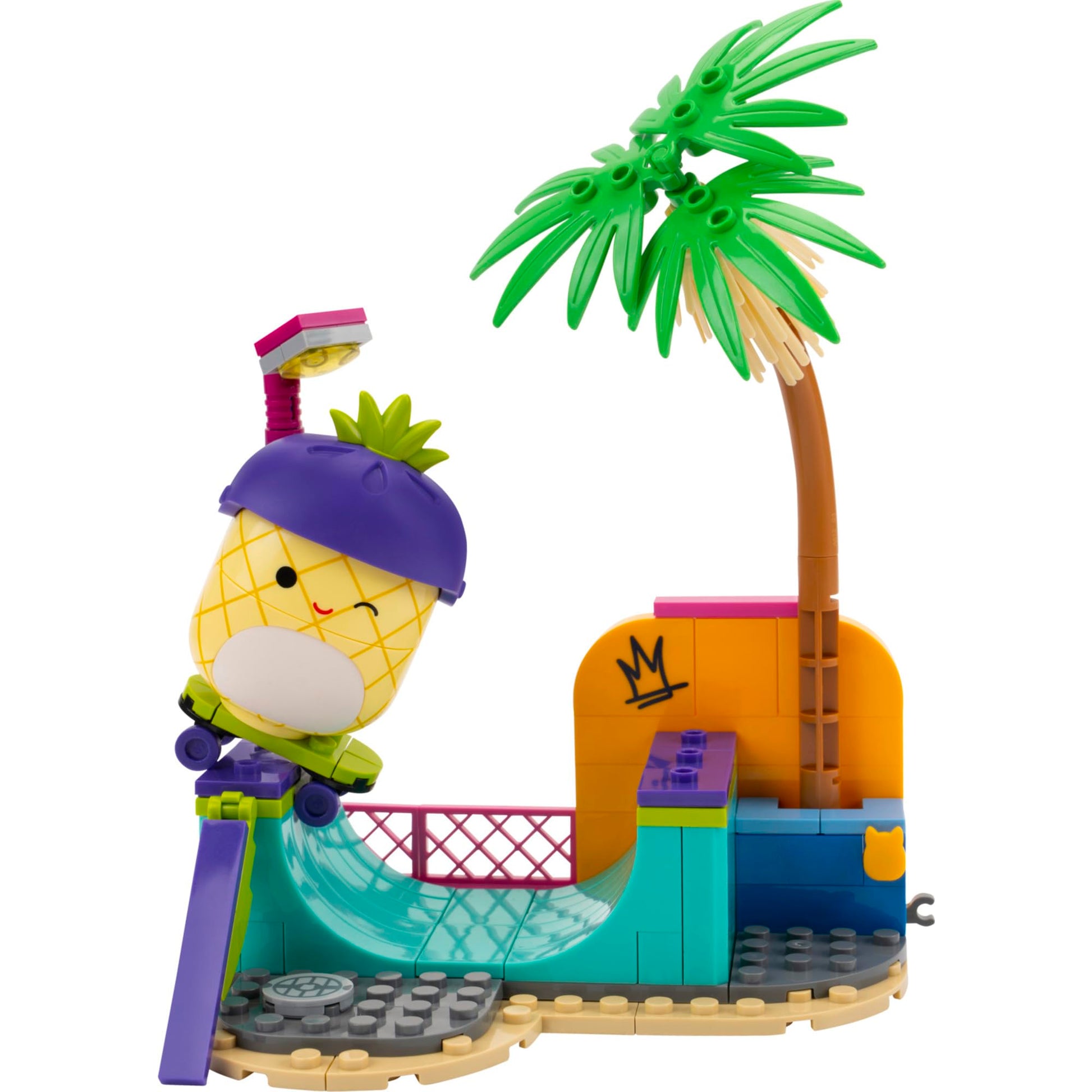 BLDR Squishmallows Maui's Skatepark Building Set - Maui The Pineapple Buildable Figure - Squishmallows Fans 8+, 0244