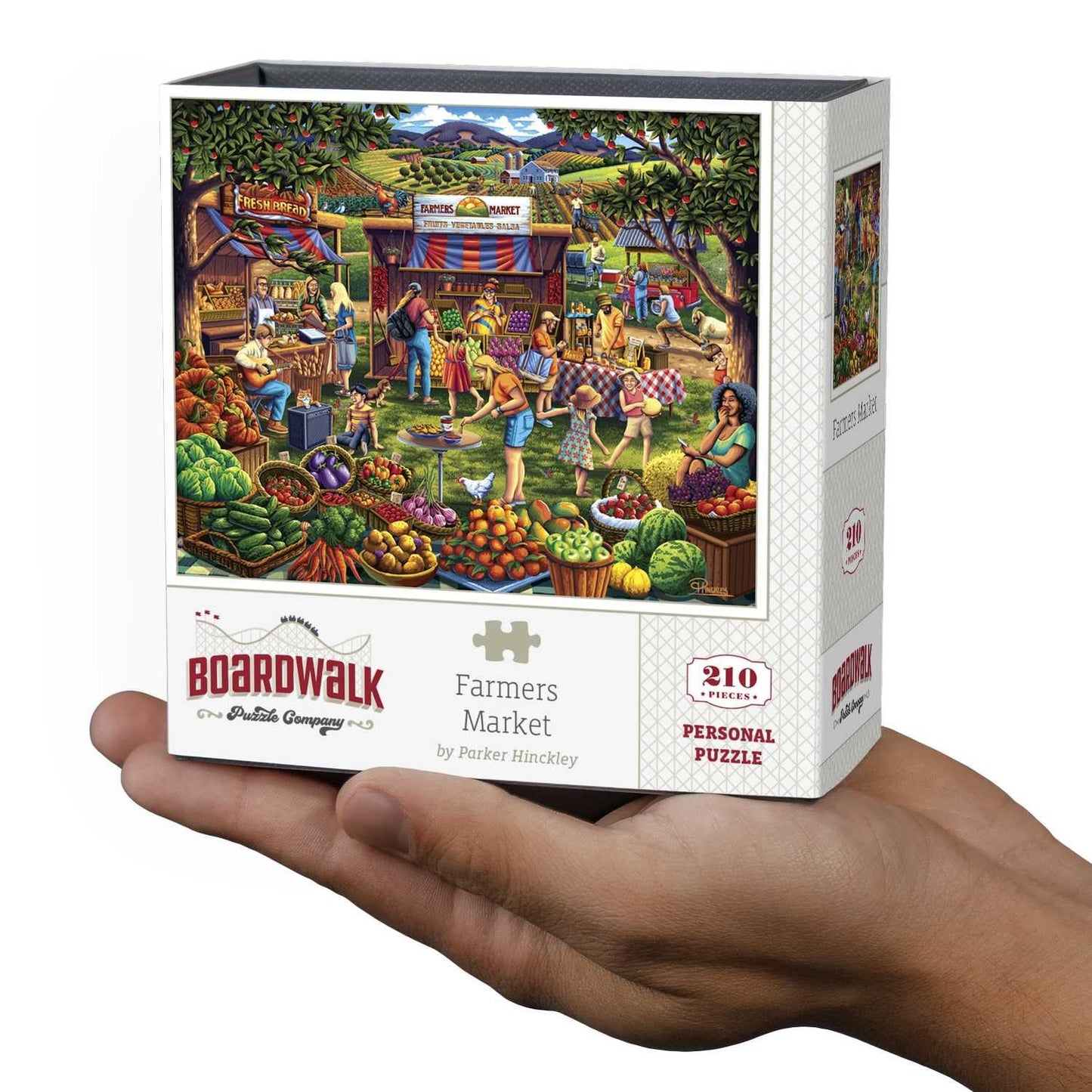 Boardwalk Farmers Market 210 Piece Personal Puzzle, Jigsaw Puzzles with Premium Box, Farm Gifts for Adults, 6"x8"