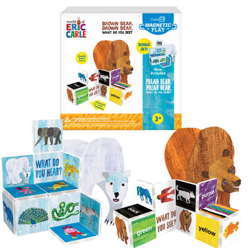 CreateOn Eric Carle Brown Bear with Polar Bear Bonus Set Magnetic Tiles, Building Set for Kids, Magnetic Building Toys for Kids, STEM Toys for Boys