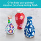 MindWare Paint Your Own Porcelain Vases Kit for Kids Ages 8+, 3 Ceramic Vases, 12 Paints, Brush, Guide, Bake & Display DIY Arts and Crafts Gift Set