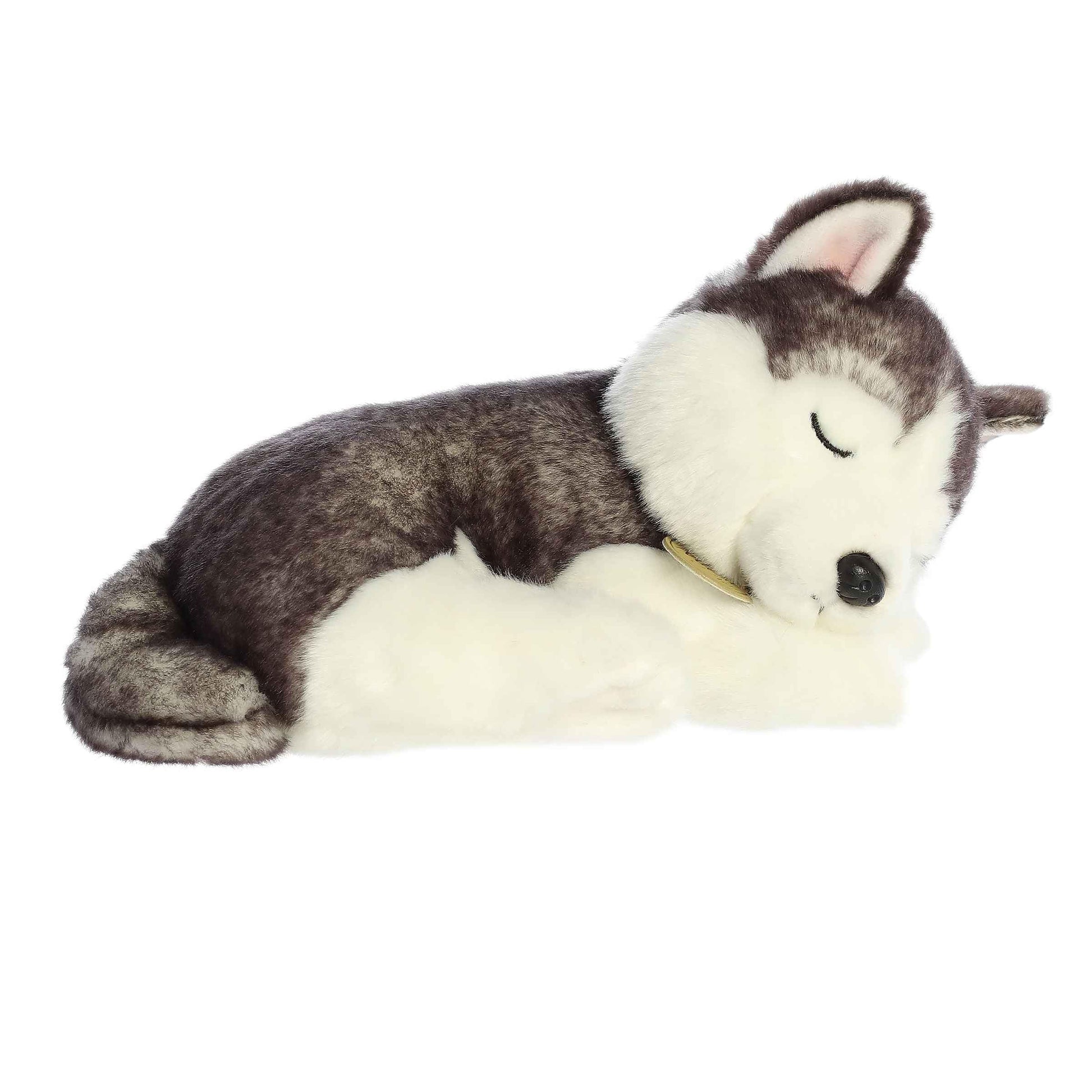 Aurora® Adorable Miyoni® Tots Sleepy Husky Pup Stuffed Animal - Lifelike Details Make a Cherished Companion - Perfect for Decorating Bedrooms or